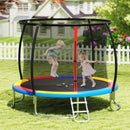 12ft Outdoor Trampoline with Enclosure and Ladder – Multicolour