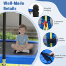 Rectangular Outdoor Trampoline with Soccer Goal – Blue