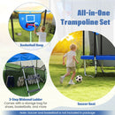 Rectangular Outdoor Trampoline with Soccer Goal – Blue