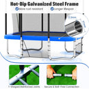 Rectangular Outdoor Trampoline with Soccer Goal – Blue