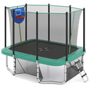 Rectangular Outdoor Trampoline with Soccer Goal – Green