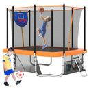 Rectangular Outdoor Trampoline with Soccer Goal – Orange
