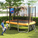 Rectangular Outdoor Trampoline with Soccer Goal – Orange