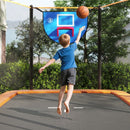 Rectangular Outdoor Trampoline with Soccer Goal – Orange
