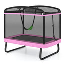 Kids Rectangular Trampoline with Swing – Pink – Pink