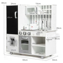 White Play Kitchen with Light-Up Stove and Fridge – White