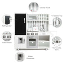 White Play Kitchen with Light-Up Stove and Fridge – White