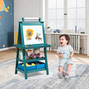 Kids Double-Sided Art Easel with Storage Bins – Blue