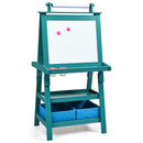 Kids Double-Sided Art Easel with Storage Bins – Blue