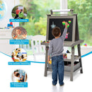 Kids Double-Sided Art Easel with Storage Bins – Grey