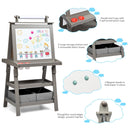 Kids Double-Sided Art Easel with Storage Bins – Grey
