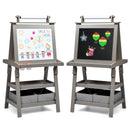 Kids Double-Sided Art Easel with Storage Bins – Grey