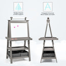 Kids Double-Sided Art Easel with Storage Bins – Grey