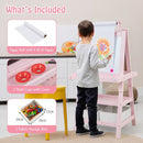 Kids Double-Sided Art Easel with Storage Bins – Pink