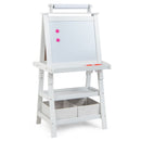 Kids Double-Sided Art Easel with Storage Bins – White
