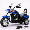Baby Direct 6V Kids Motorcycle 3-Wheel with Headlight and Horn White in Blue