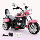 Baby Direct 6V Kids Motorcycle 3-Wheel with Headlight and Horn White in Pink