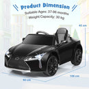 Black licensed Lexus electric ride-on car dimensions