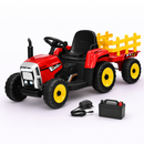 Baby Direct 12V Kids Ride On Tractor with Trailer and Remote Control in Red