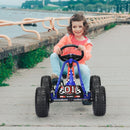Kids Pedal Go Kart with Adjustable Seat and Handbrake – Blue