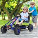 Kids Pedal Go Kart with Adjustable Seat and Handbrake – Blue