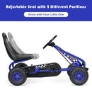 Kids Pedal Go Kart with Adjustable Seat and Handbrake – Blue