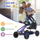 Kids Pedal Go Kart with Adjustable Seat and Handbrake – Blue