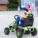 Kids Pedal Go Kart with Adjustable Seat and Handbrake – Green