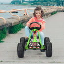 Kids Pedal Go Kart with Adjustable Seat and Handbrake – Green