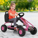 Kids Pedal Go Kart with Adjustable Seat and Handbrake – Pink
