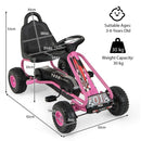 Kids Pedal Go Kart with Adjustable Seat and Handbrake – Pink