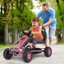 Kids Pedal Go Kart with Adjustable Seat and Handbrake – Pink