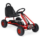 Kids Pedal Go Kart with Adjustable Seat and Handbrake – Red