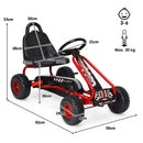 Kids Pedal Go Kart with Adjustable Seat and Handbrake – Red