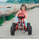 Kids Pedal Go Kart with Adjustable Seat and Handbrake – Red