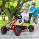 Kids Pedal Go Kart with Adjustable Seat and Handbrake – Red