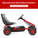 Kids Pedal Go Kart with Adjustable Seat and Handbrake – Red