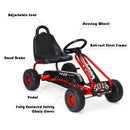 Kids Pedal Go Kart with Adjustable Seat and Handbrake – Red