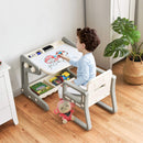 Kids Table & Chair, 2 in 1 Toddler Art Easel