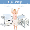 Kids Table & Chair, 2 in 1 Toddler Art Easel