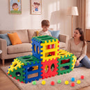 32-Piece Giant Waffle Building Blocks with Play Balls – Multicolour