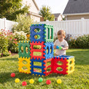 32-Piece Giant Waffle Building Blocks with Play Balls – Multicolour