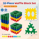 32-Piece Giant Waffle Building Blocks with Play Balls – Multicolour