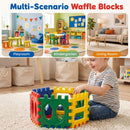 32-Piece Giant Waffle Building Blocks with Play Balls – Multicolour