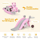 Convertible Kids Rocking Horse and Slide Set – Pink