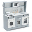 White Play Kitchen with Water Dispenser and Telephone – White
