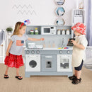 White Play Kitchen with Water Dispenser and Telephone – White
