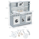 White Play Kitchen with Water Dispenser and Telephone – White