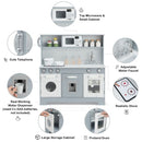 White Play Kitchen with Water Dispenser and Telephone – White