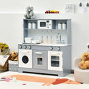 White Play Kitchen with Water Dispenser and Telephone – White
